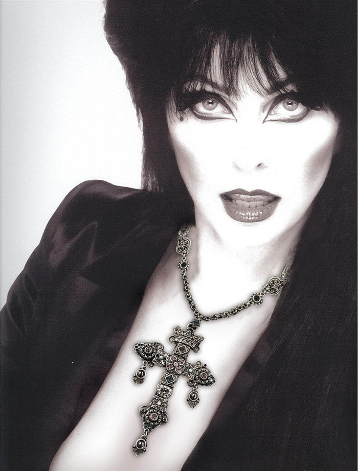 Elvira's Gothic Jewel Cross Necklace