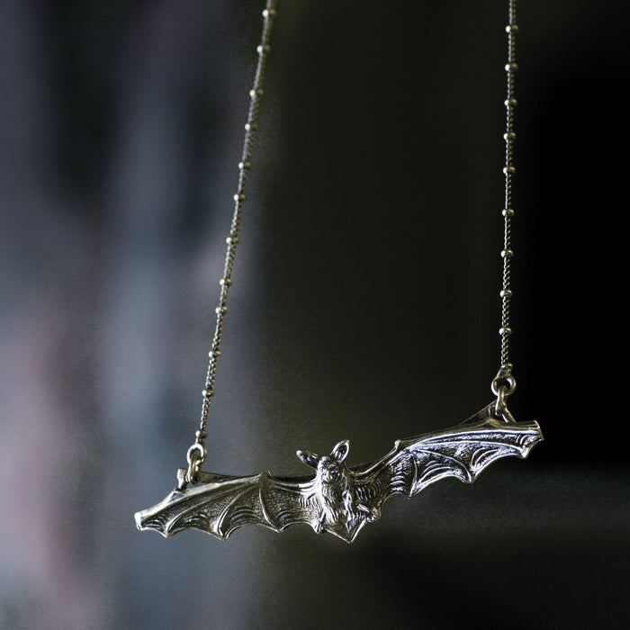 Small Upside Down Bat Necklace Gunmetal Silver Bat Necklace Dainty Necklace  Hanging Bat Vampire Bat Necklace - Etsy | Hand painted necklace, Dainty  necklace, Necklace
