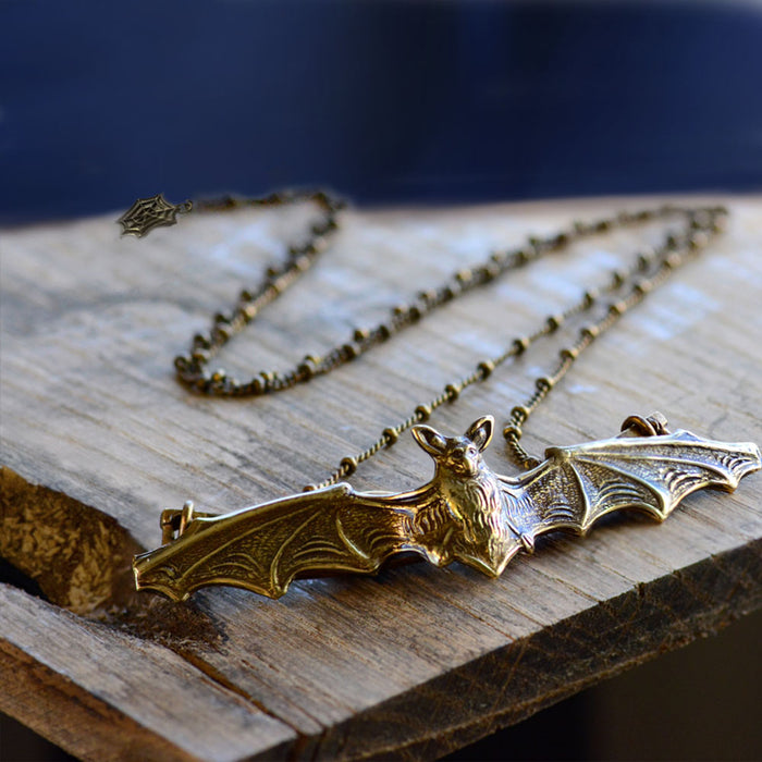 Silver Bat Necklace – Gorjess Jewellery