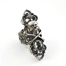 Load image into Gallery viewer, Elvira&#39;s Skull &amp; Crossbones Ring
