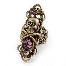 Load image into Gallery viewer, Elvira&#39;s Skull &amp; Crossbones Ring