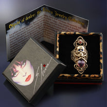 Load image into Gallery viewer, Elvira&#39;s Skull &amp; Crossbones Ring