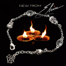 Load image into Gallery viewer, Elvira&#39;s Tiny Skulls and Jewels Chain Bracelet BR121