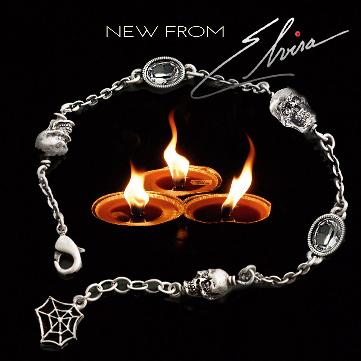 Miniature Silver Skulls Chain Bracelet BR121