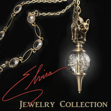 Load image into Gallery viewer, Elvira&#39;s Cat on a Crystal Ball Necklace EL_N117