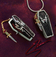 Load image into Gallery viewer, Elvira&#39;s Coffin Stash Box Locket Necklace  EL_BX100
