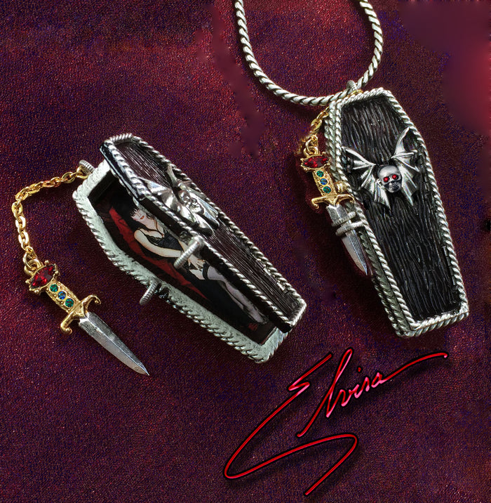 Elvira's Coffin Stash Box Locket Necklace  EL_BX100