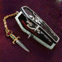 Load image into Gallery viewer, Elvira&#39;s Coffin Stash Box Locket Necklace  EL_BX100