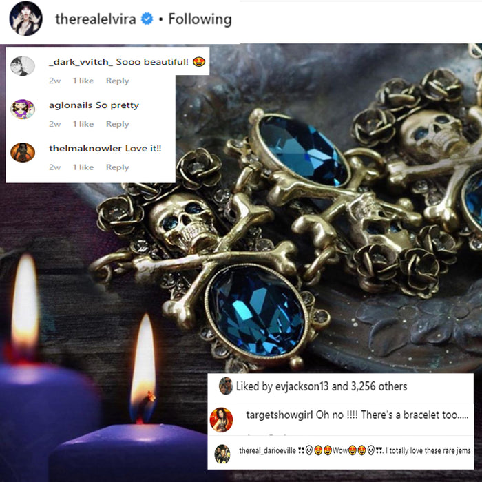 Elvira's Skulls and Roses Gothic Bracelet