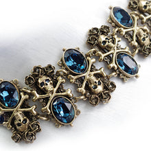 Load image into Gallery viewer, Elvira&#39;s Skulls and Roses Gothic Bracelet