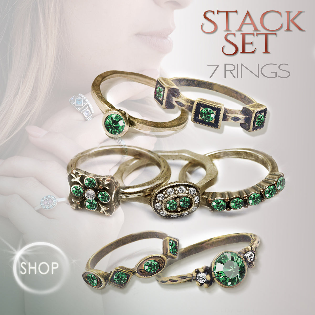 Emerald Stackable Rings