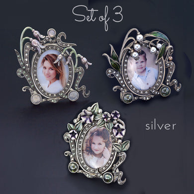Set of 3 Miniature Art Nouveau Picture Photo Frames