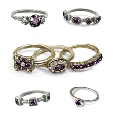 Load image into Gallery viewer, Stackable February Birthstone Ring - Amethyst Purple