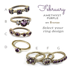 Load image into Gallery viewer, Stackable February Birthstone Ring - Amethyst Purple