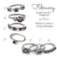 Load image into Gallery viewer, Stackable February Birthstone Ring - Amethyst Purple