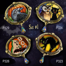 Load image into Gallery viewer, Set of 4 Retro Halloween Pins Set #3