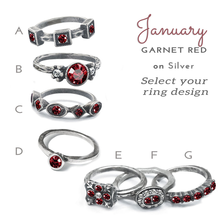 Stackable January Birthstone Ring - Garnet