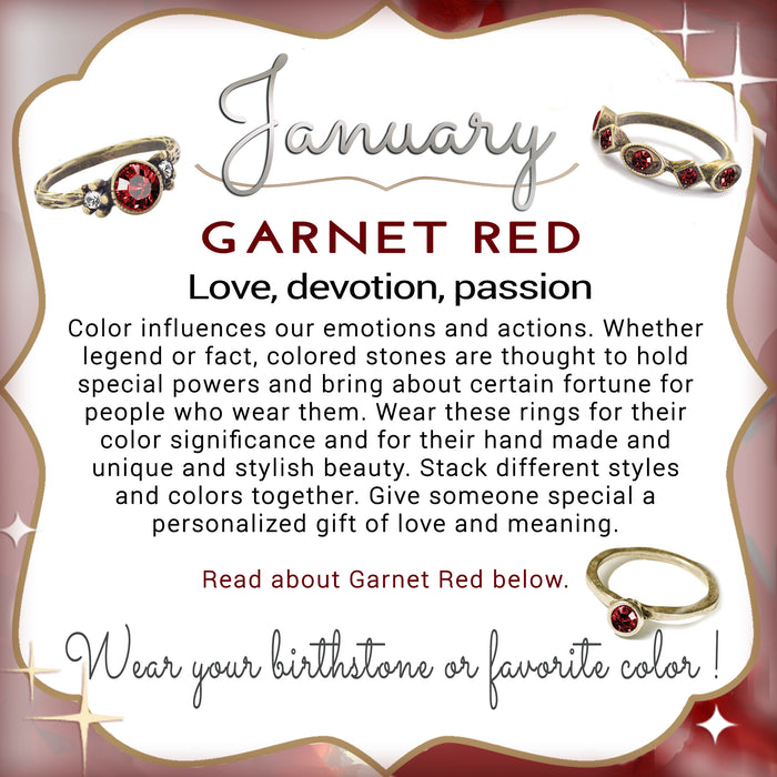 Stackable January Birthstone Ring - Garnet