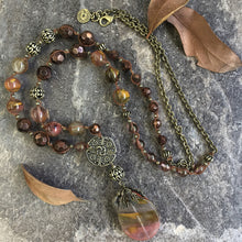 Load image into Gallery viewer, Long Gemstone Bead Pendant Necklace