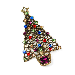 Jewel Tree Christmas Pin