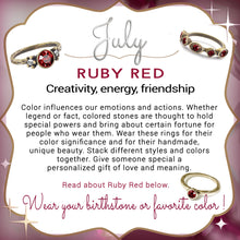 Load image into Gallery viewer, Stackable July Birthstone Ring - Ruby Red