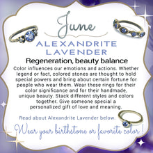Load image into Gallery viewer, Stackable June Birthstone Ring - Alexandrite Lavender