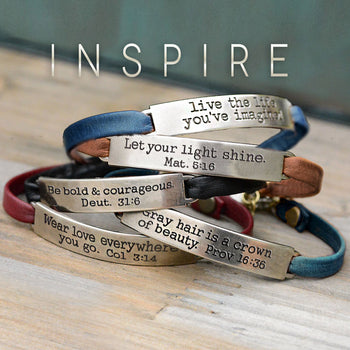Inspirational Message Leather Bracelets