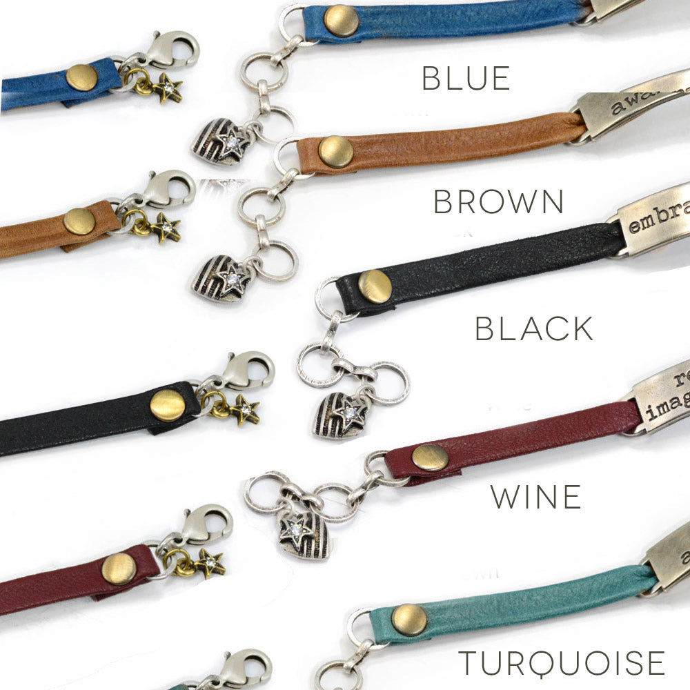 Inspirational Message Leather Bracelets