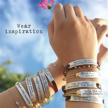 Inspirational Message Bar Bangle Bracelets
