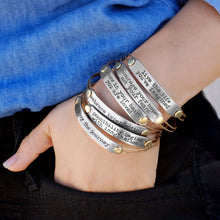 Load image into Gallery viewer, Inspirational Message Bar Bangle Bracelets