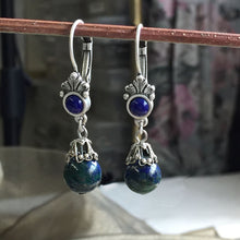 Load image into Gallery viewer, Malachite Gemstone earrings by Sweet Romance