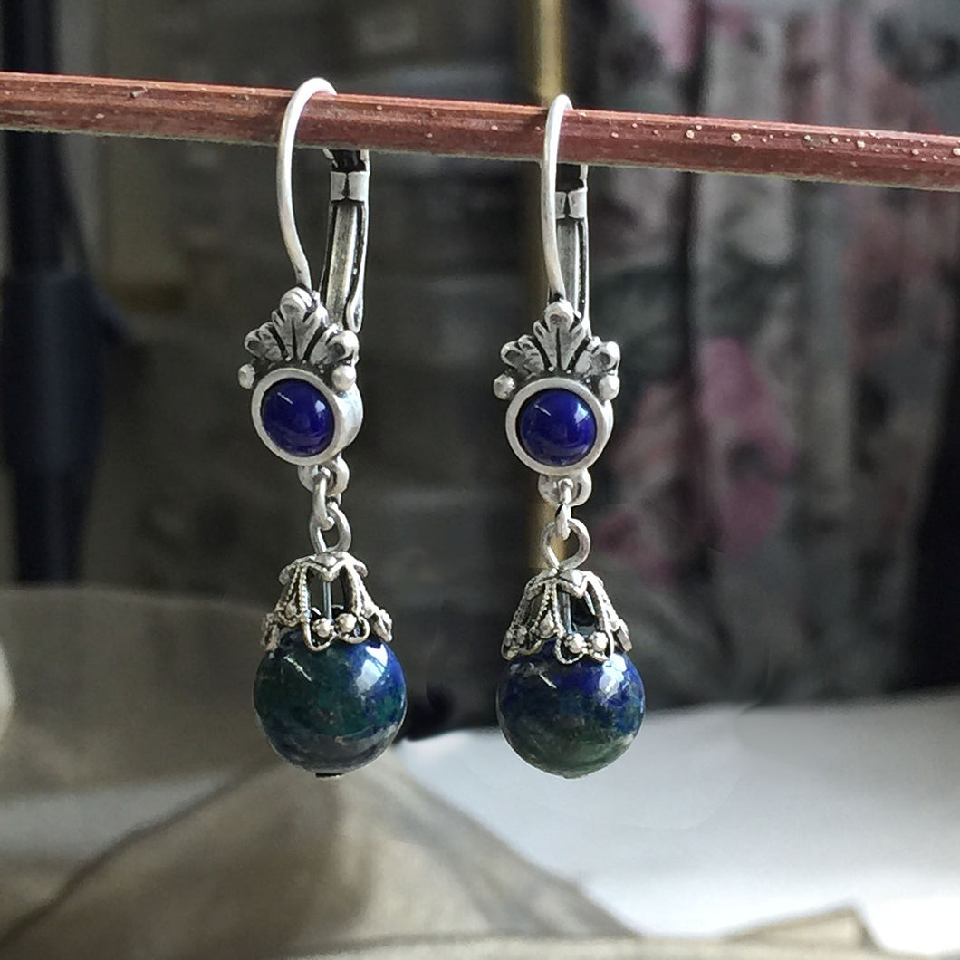 Malachite Gemstone earrings by Sweet Romance