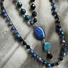 Load image into Gallery viewer, Long Gemstone Bead Pendant Necklace