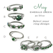 Load image into Gallery viewer, Stackable May Birthstone Ring - Emerald Green
