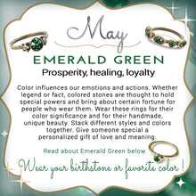 Load image into Gallery viewer, Stackable May Birthstone Ring - Emerald Green