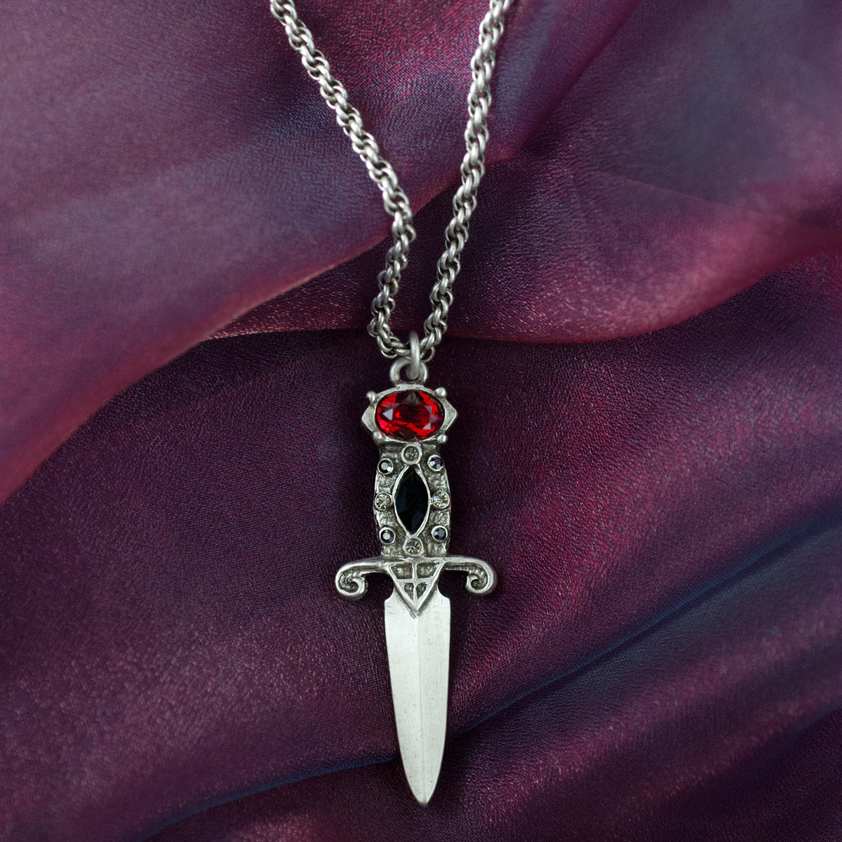 Gothic Jewel Dagger Necklace SRE_N105