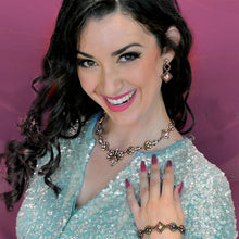 Load image into Gallery viewer, Vintage Midcentury Aurora Glamour Necklace in Bronze  N1156-PA