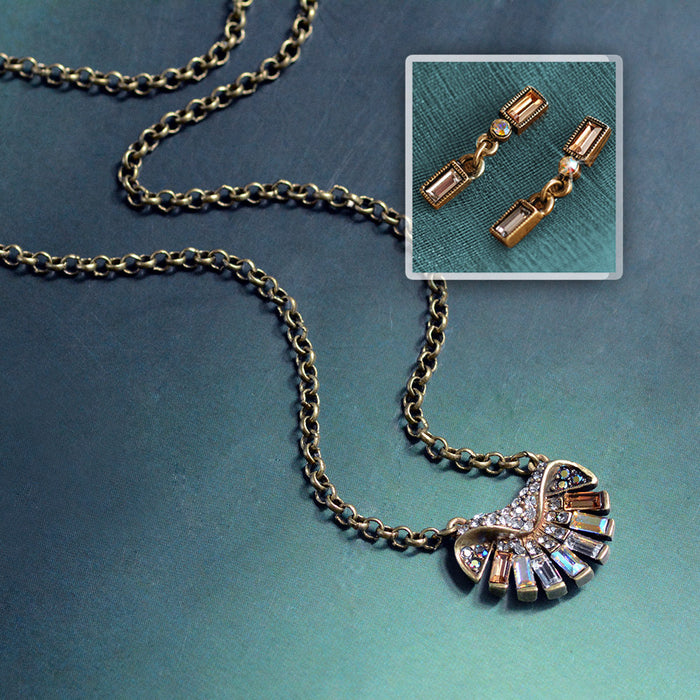 Art Deco on the Half Shell Necklace & Earring Set