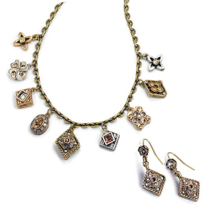 Geometric Dainty Charm Necklace and/or Earrings by Sweet Romance N1340