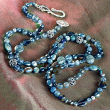 Load image into Gallery viewer, Long Blue Gemstone Beaded Necklace N1374-BL