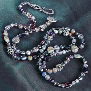 Long Gemstone Beaded Necklace N1374 - Sweet Romance Wholesale