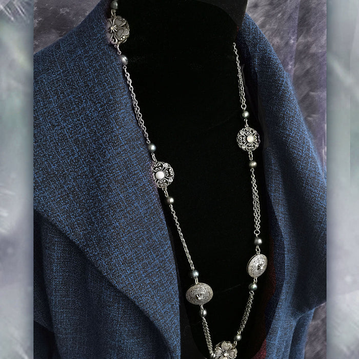 Celtic Clover & Pearls Layering Necklace N1459