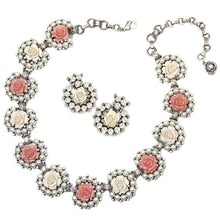 Load image into Gallery viewer, Pearls and Roses Statement Necklace  N1501-PR