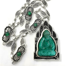Load image into Gallery viewer, Jade Glass Vintage Buddha Necklace