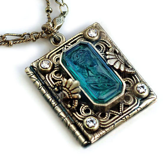 Bronze Intaglio Book Locket