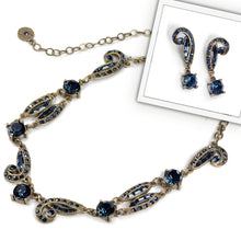 Load image into Gallery viewer, Art Deco Crystal Necklace and Earrings Set