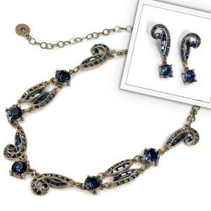 Art Deco Crystal Necklace and Earrings Set