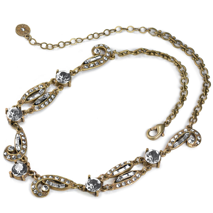 Art Deco Vintage Crystal Necklace Cafe Society N1616