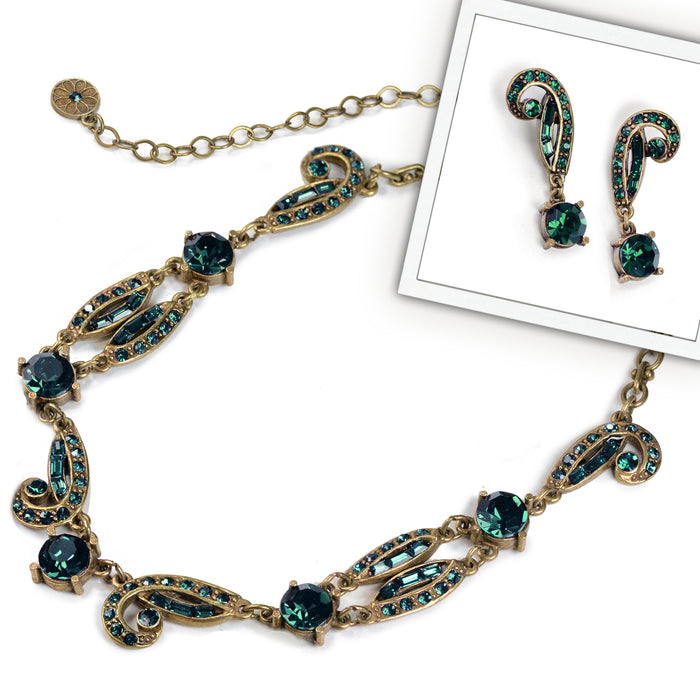 Art Deco Crystal Necklace and Earrings Set the Cafe Society N and E1616