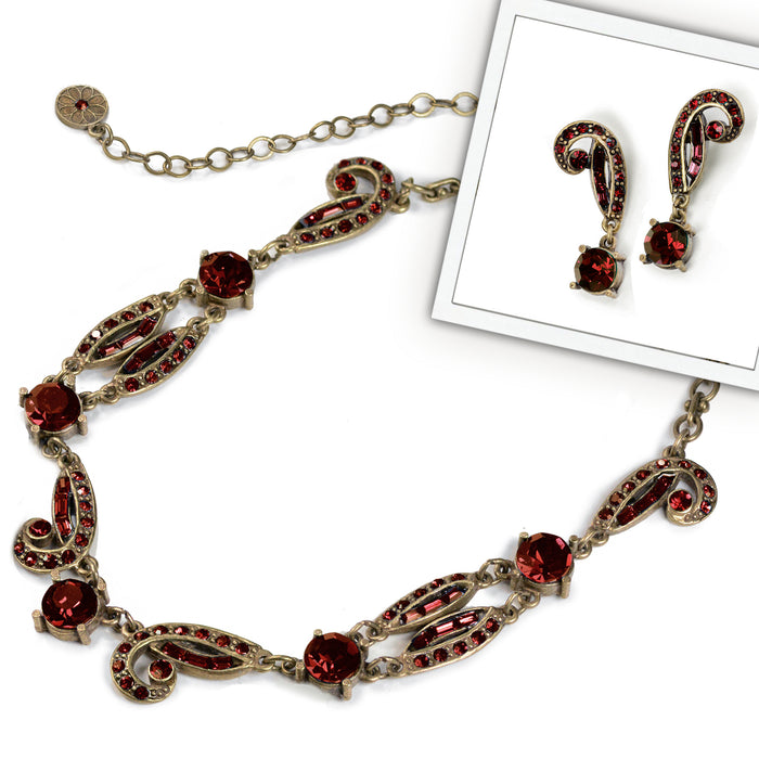 Art Deco Crystal Necklace and Earrings Set the Cafe Society N and E1616